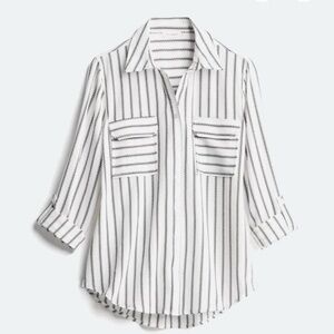 Black and White Striped Button Down Shirt